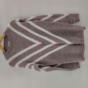 And the Why Sweater Size M/L I Oversized Purple And White Chunky Fuzzy Soft